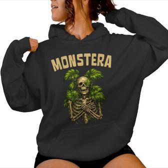 Monstera Crâne Drôle Amoureux Plante Grunge Jardinier Homme Sweat à capuche femme - Cadeauxyz