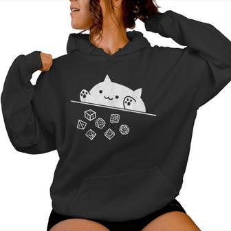 Niedliche Katze Gamer Rpgpiel Regenbogen Würfel Nerdy Männer Frauen Kinder Kapuzenpullover für Damen - Seseable