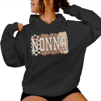 Nonna Leopard Print Checkered Collage Italian Grandma Women Hoodie - Thegiftio UK
