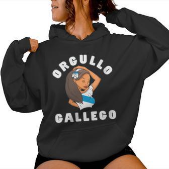 Orgullo Gallego Bandera Galicia Cinta Blusa Cuello Sudadera con capucha para mujer - Regaloses
