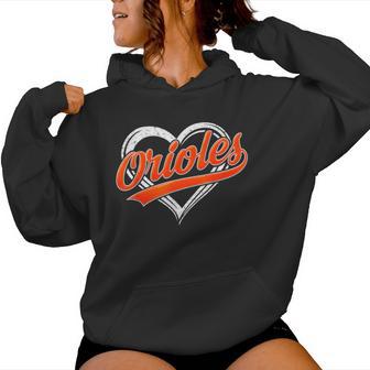Oriole Name Retro Heart For Boy Girl Kids Women Hoodie - Thegiftio UK