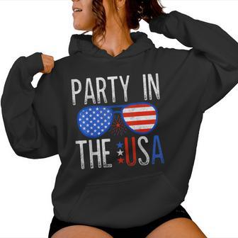 Party In Usa 4Th July Patriotic Sunglass American Usa For Men Women Hoodie - Monsterry