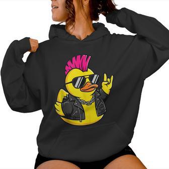 Pato De Goma Punk In Mangas Sudadera con capucha para mujer - Regaloses