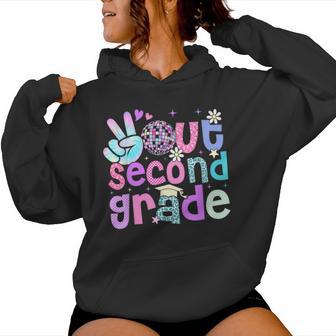 Peace Out Second Grade Last Day Of 2Nd Grade Leopard Women Hoodie - Monsterry
