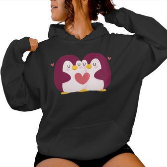 Pingüino Parejas Regalo Boda Aniversarioanalentín Cuello Sudadera con capucha para mujer - Regaloses