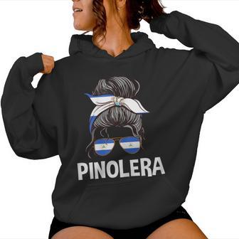 Pinolera Messy Bun Chica Nicaragua Es Orgullo Nicaragüense Sudadera con capucha para mujer - Regaloses
