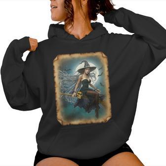 Pinup Girl 男性用 セクシーなハロウィーンの魔女 レディースパーカー - Kawaiitshirt