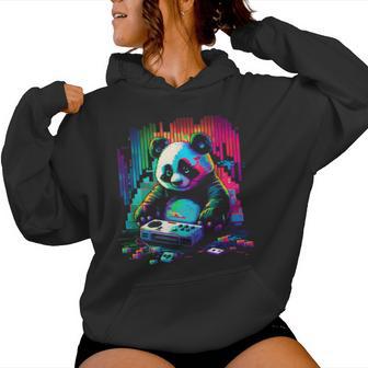Pixelated Panda Gamer Manette De Jeu Rétro 8 Bits Sweat à capuche femme - Cadeauxyz