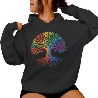 Rainbow Gay Tree Life Lgbtq Flag Pride Month Ally Women Women Hoodie - Monsterry