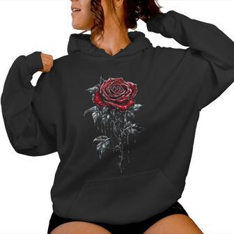 Red Melting Rose Flower Botanist Garden Flower Red Rose Women Hoodie - Thegiftio UK