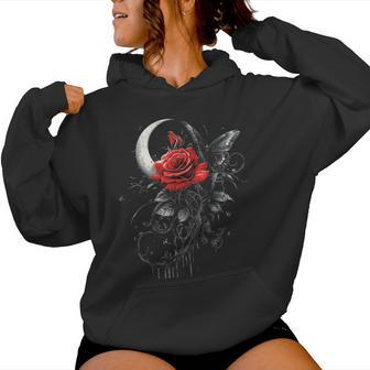 Red Rose Flower Botanist Garden Flower Rose Women Hoodie - Thegiftio UK
