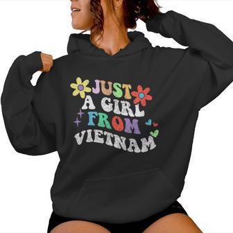 Retro Groovy Just A Girl Fromietnam Día De La Madre 2023 Sudadera con capucha para mujer - Regaloses