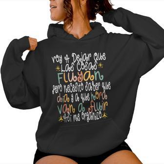 Retro Groovyoy A Dejar Que Las Cosas Fluyan Pero Necesito In Mangas Sudadera con capucha para mujer - Regaloses