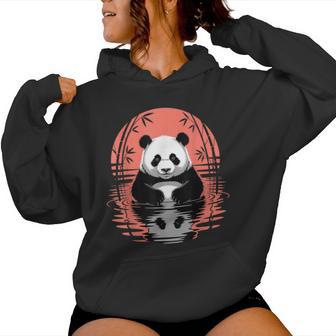 Retro Panda Bär Ästhetische Grafik Herren Damen Lustiger Panda Kapuzenpullover für Damen - Seseable