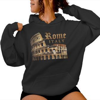 Retrointage Roma Italia Kolosseumouvenirs Rom Italien Kapuzenpullover für Damen - Seseable