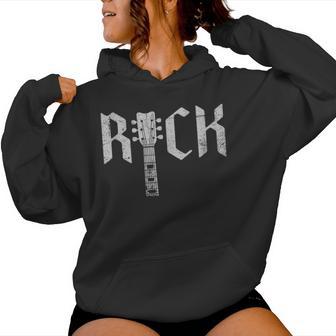Rock On Guitar Rock And Roll Hombres Es Rock Band Punk Goth In Mangas Sudadera con capucha para mujer - Regaloses
