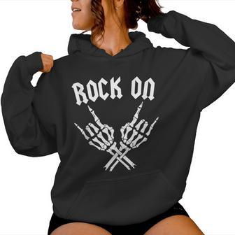 Rock Hombre Rock Rock On Esqueleto Rockera In Mangas Sudadera con capucha para mujer - Regaloses