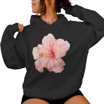 Rosa Hibiskus Blume Niedlich Mädchenommertrand Kapuzenpullover für Damen - Seseable