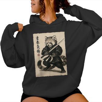 Samouraï Guerrier Panda Roux Japonais Anime Ukiyo-E Culture Sweat à capuche femme - Cadeauxyz
