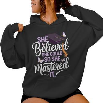 She Believed She Could So She Mastered It Butterfly Grad Women Hoodie - Thegiftio UK