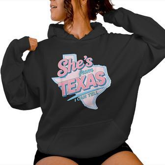 She’S From Texas I Can Tell Retro Vintage Texas Girl Women Hoodie | Seseable UK
