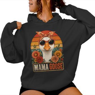 Silly Mama Goose In Sunglasses Coquette Floral Mother's Day Women Hoodie - Thegiftio