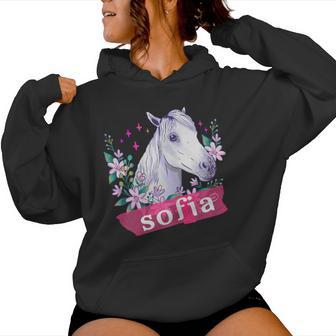 Sofia Bellissimo Nome Di Ragazza Con Un Bel Cavallo Felpa con cappuccio da donna - Novitaregali