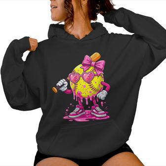 Softball Drip Ice Cream Girls Game Day Softball Vibes Women Hoodie - Thegiftio UK