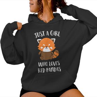 Sólo Una Chica Que Ama A Los Pandas Rojos Sudadera con capucha para mujer - Regaloses