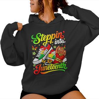 Stepping Into Junenth 1865 Black Afro Sneakers Girl Women Women Hoodie - Thegiftio UK