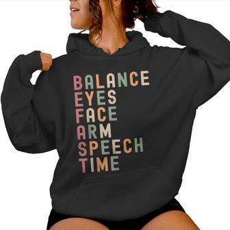 Stroke Awareness Be Fast Acronym Neuro Icu Nurse Father Women Hoodie - Thegiftio UK