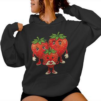 Süße Erdbeere Mit Erdbeer Mama & Papa Kapuzenpullover für Damen - Seseable