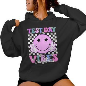 Test Day Vibes State Testing Staar Retro Teacher Student Women Hoodie - Thegiftio