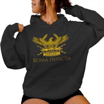 Historia De La Antigua Romapqr Águila Romana Roma Invicta Sudadera con capucha para mujer - Regaloses
