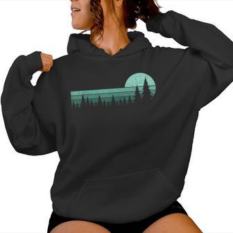 Trees Wildlife Nature Vintage Forest Pine Trees Women Women Hoodie - Monsterry