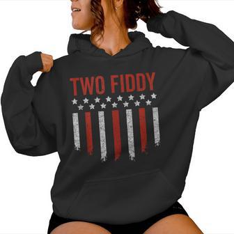 Two Fiddy American Flag Humor Patriot Meme Womens Women Hoodie - Thegiftio UK