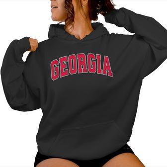 Vintage Georgia Ga Red Sports Style For Kid Women Hoodie - Thegiftio UK