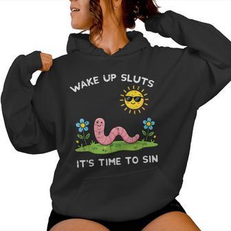 Wake Up Time To Sin Worm Inappropriate Men Women Hoodie - Thegiftio UK