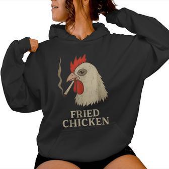 Weed Meme Fried Chicken 420 Smoking Marijuana Women Hoodie - Monsterry
