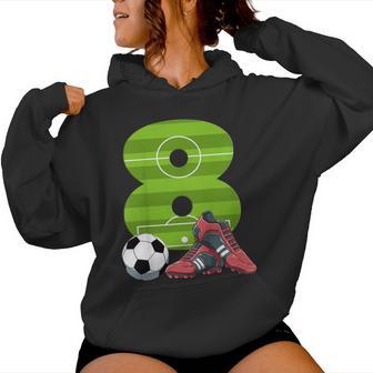 キッズ エイトバースデーサッカー 8歳の男の子 女の子 レディースパーカー - Kawaiitshirt