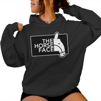 ザ・ホース・フェイス The Horse Face 午年 馬【十二支 干支】2026年 ブランド パロディ 長袖tシャツ レディースパーカー - Kawaiitshirt