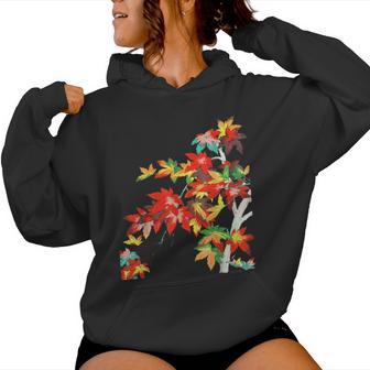 メープルの葉 秋 紅葉 日本美術 花の絵 花 日本画 新版画 レディースパーカー - Kawaiitshirt