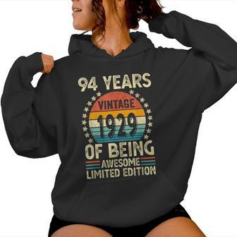 ヴィンテージ 1929 94 歳男性女性面白い誕生日アパレル レディースパーカー - Kawaiitshirt