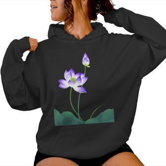 蓮の花シャツ 美しい紫蓮の花 レディースパーカー - Kawaiitshirt