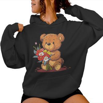 面白い花のテディベアコスチューム。 レディースパーカー - Kawaiitshirt
