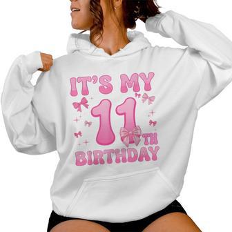 11Th Birthday For Girls Coquette Bow 11 Year Old Women Hoodie - Thegiftio UK
