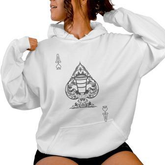 Ace Of Cups Coffee Tarot Barista Jeu De Cartes Latte Haut De Gamme Sweat à capuche femme - Cadeauxyz