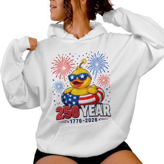 America 250Th Anniversary 4Th Of July Patriotic Rubber Duck Women Hoodie - Thegiftio UK