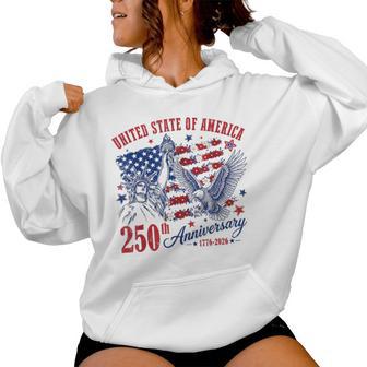 America Usa 250Th Anniversary Liberty Statue Floral Flag Women Hoodie - Thegiftio UK