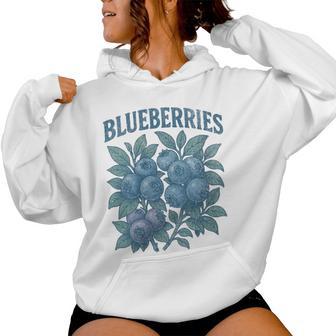 Blueberries Botanical Vintage Farm Fresh Style Women Hoodie - Monsterry